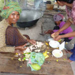 村人が料理を作ってくれます